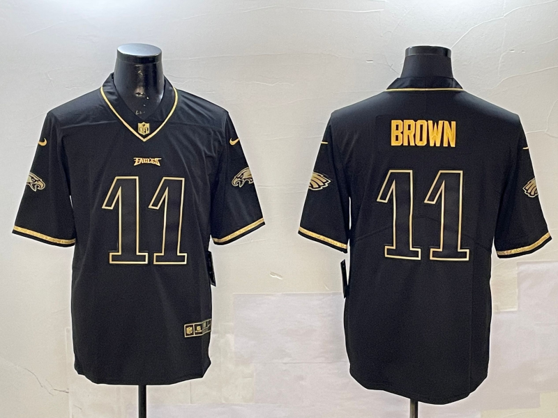 Men Philadelphia Eagles 11 Brown black 2025 Nike NFL jersey style 011
